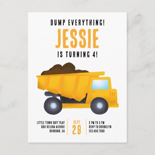 Alles Weggooien! Bouwverjaardagsuitnodiging Briefkaart (Voorkant)