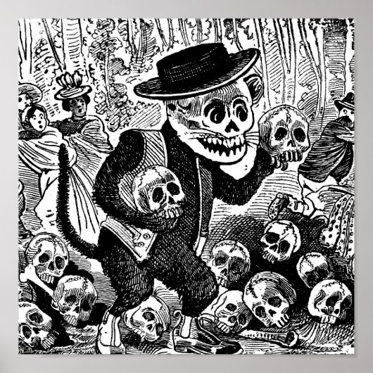 Alley Cat Calavera c. begin 1900 Mexico. Poster (Voorkant)