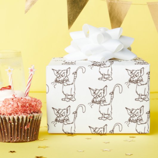 Alley Cat Tough Kat Cool Funny Tom Cartoon Cadeaupapier (Verjaardagsfeest)