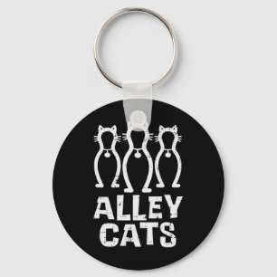 Alley Cats Bowling Team Fun Humor Bowler Speler Wo Sleutelhanger