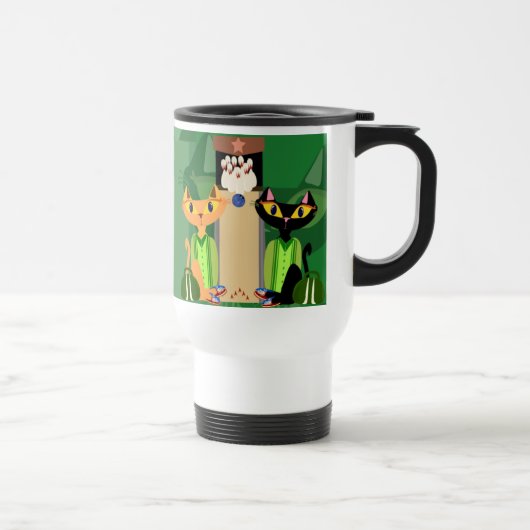 Alley Cats Fun Bowling Pets Design Retro Fun Time Reisbeker (Rechts)