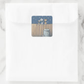 Alley Cats op een hek Vierkante Sticker (Tas)