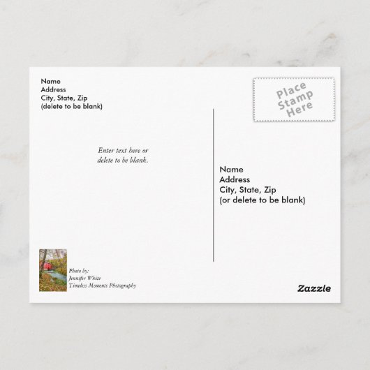 Alley Mill En Automne Carte Postale (Dos)