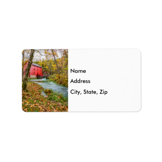 Alley Mill in Autumn Adresetiketten Etiket (Voorkant)