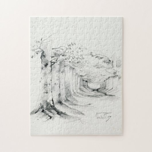 Alley of Trees Monet Fine Art Legpuzzel (Verticaal)