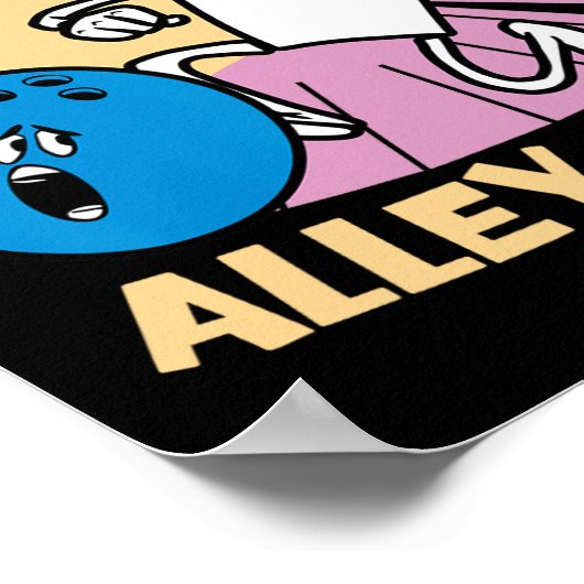 Alley Oops! Comic Bowling Mishap Poster (Hoek)
