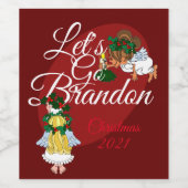 Allez Brandon Angel Étiquettes de vin de Noël (Étiquettes simples)