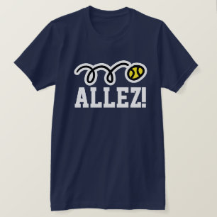 Allez! De t-shirt van het tennis met Frans gezegde
