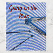 Allez sur le étiquette de bouteille de vin de ski  (Étiquettes simples)