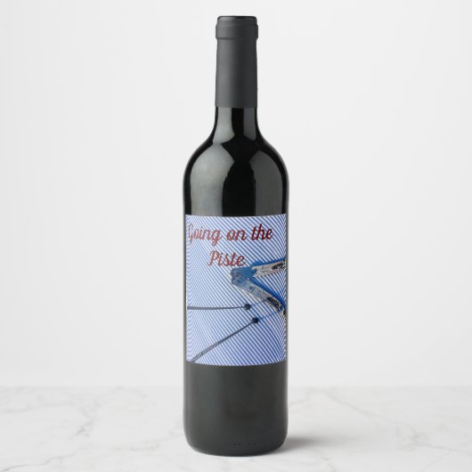 Allez sur le étiquette de bouteille de vin de ski  (Devant)