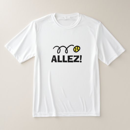 Allez ! T-shirt de tennis blanc humide (Poser)