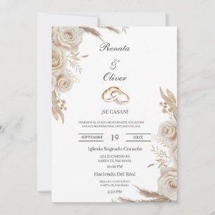 Alliance bohème invitation de mariage espagnole