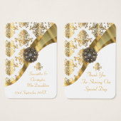 Alliance mariage blanc et or merci tag (Devant & derrière)