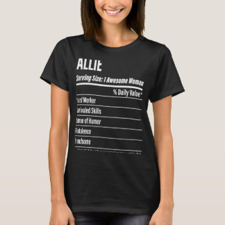 Allie Nutritional Facts Serving Size Calories T-shirt