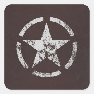 Allied US White Star Vierkante Sticker