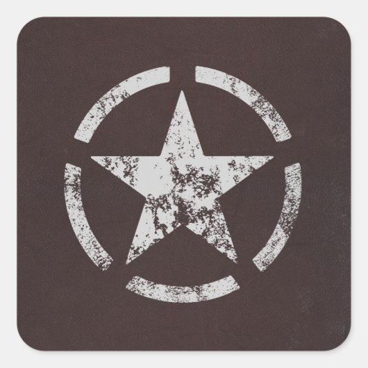 Allied US White Star  Vierkante Sticker (Voorkant)