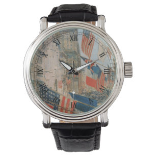 Allies Day, mei 1917 door Childe Hassam, Vintage A Horloge