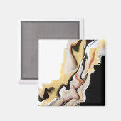 Alligare Abstract Gold Black White Fluid Art Magneet (Voorkant / Achterkant)