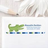 Alligator Aangepaste Adresetiketten - Groen/Blauw Etiket