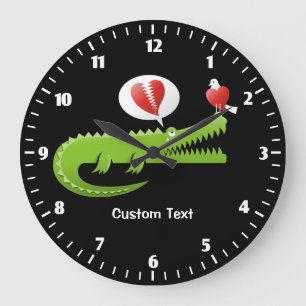 Alligator amoureux grande horloge