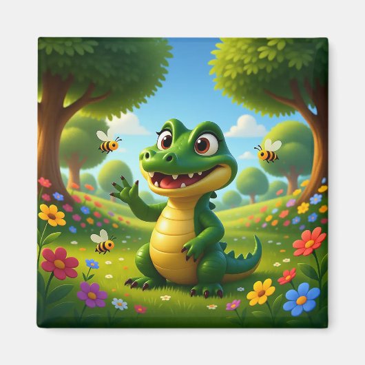 Alligator Andy – Kids Art Magnet - Hello Bees Magneet (Voorkant)