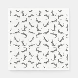 Alligator  Art Pattern CUSTOM BG COLOR Servet