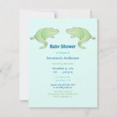Alligator Baby Boy Shower Invitations (Devant)