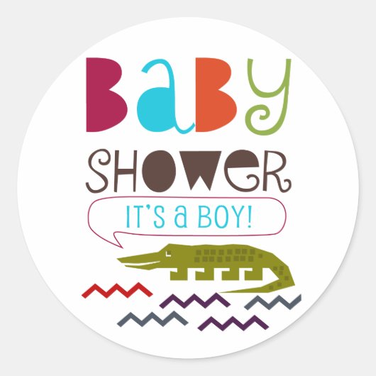 Alligator Baby shower Stickers (Voorkant)