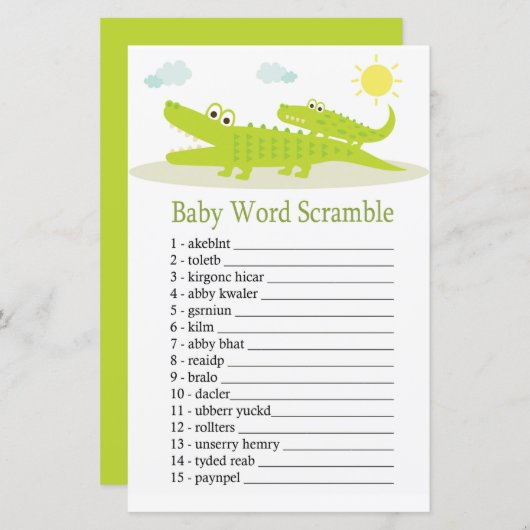 Alligator Baby word scramble game (Voorkant / Achterkant)