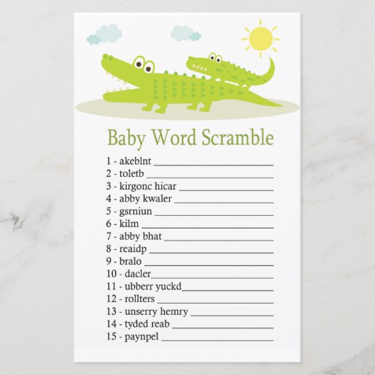 Alligator Baby word scramble game (Voorkant)