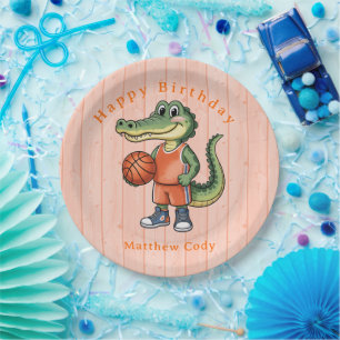 Alligator Basketbal verjaardagsfeestje voor jongen Papieren Bordje
