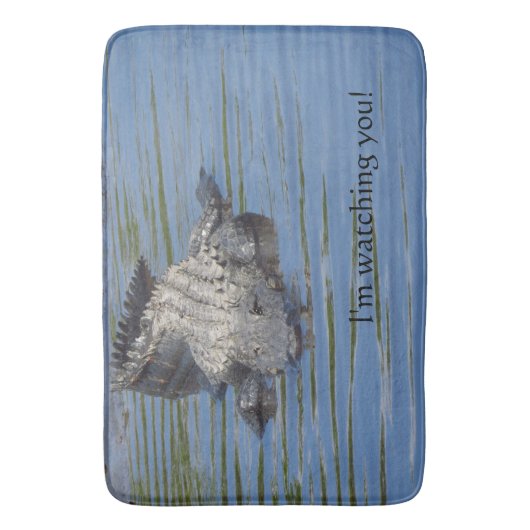 Alligator Bath Mat "Ik kijk naar je!" (Voorkant Verticaal)