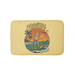 Alligator Beach Surfen Retro Gator Coastal Surf Badmat