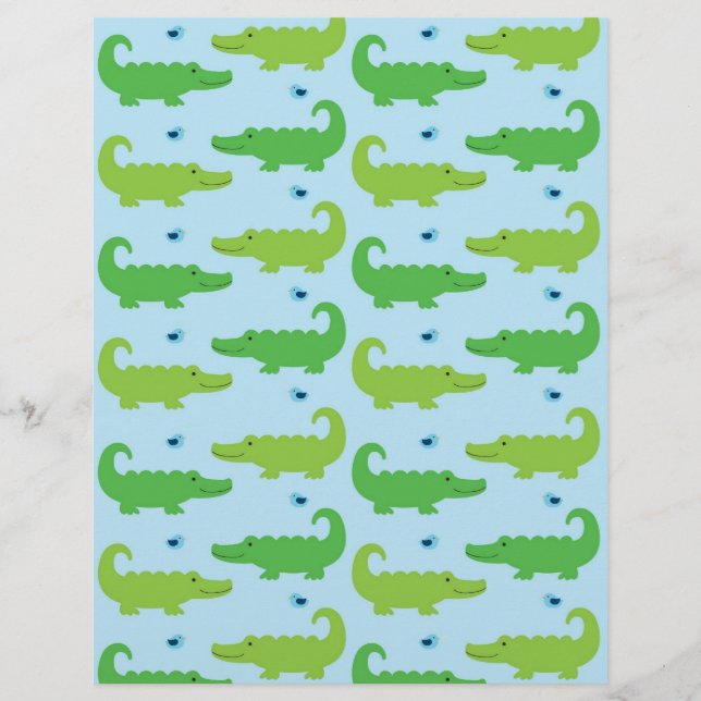 Alligator Bird Baby Scrapbook Papier (Devant)