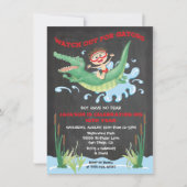 Alligator Birthday swimming Party Invitations (Devant)