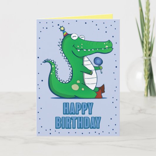 Alligator Birthday Wenskaart Kaart (Voorkant)