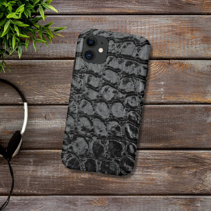 Alligator Black Faux Leather iPhone 11 Hoesje