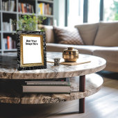 Alligator Black Faux Leather Gold Lijst Fotoplaat