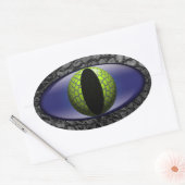Alligator Black Green Faux Leather Eye Ovale Sticker (Envelop)