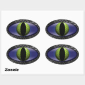 Alligator Black Green Faux Leather Eye Ovale Sticker (Vel)
