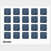 Alligator Blue Faux Leather Vierkante Sticker (Vel)