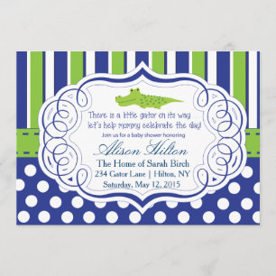 ALLIGATOR BOY BABY SHOWER UITNODIGEN KAART