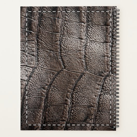 Alligator Brown en cuir Texture et piqûres (Dos)