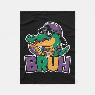 Alligator Bruh Mardi Gras Kostuum Carnaval Tiener Fleece Deken