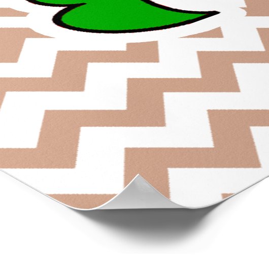 Alligator; bruine Chevron Poster (Hoek)