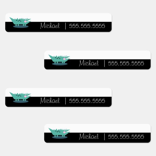 Alligator Cartoon School Class Naam Nummer Labels (Groep)