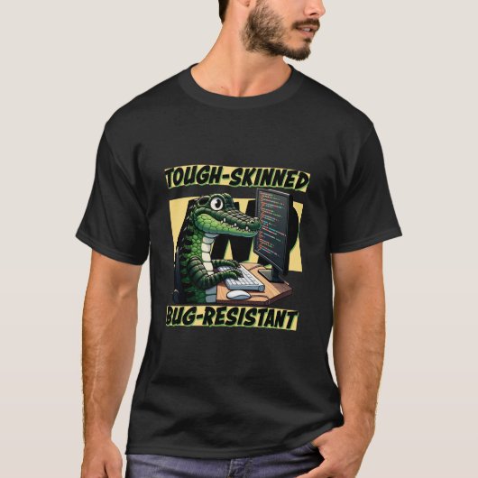 Alligator Coder: De taaie, bugbestendig T-shirt (Voorkant)