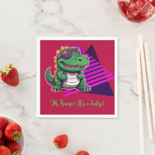 Alligator Cool Kawaii Retro Vibe Baby shower Servet