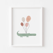 Alligator couleur Boho avec affiche ballons