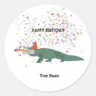 Alligator Crocodile - Dieren met partij Ronde Sticker